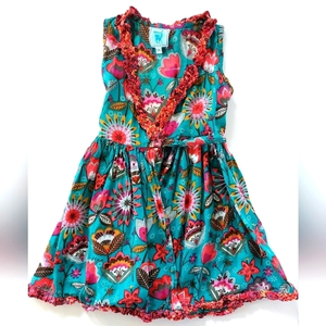 Turquoise floral wrap‎ dress Toddler Size 3T (2A) Beach Dress Karma Living